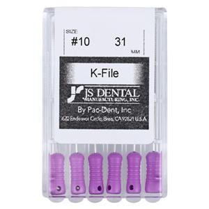 Hand K-File 31 mm Size 10 Stainless Steel Purple 0.02 6/Pk