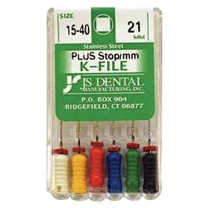 K-File Plus 21 mm Size 15-40 Stainless Steel Assorted Assorted 0.02 6/Bx