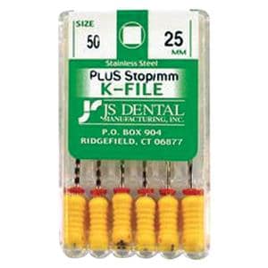 K-File Plus 25 mm Size 50 Stainless Steel Yellow 0.02 6/Bx
