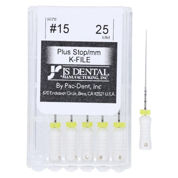 Hand K-File Plus 25 mm Size 15 Stainless Steel White 0.02 6/Bx