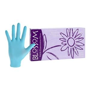 Blossom Nitrile Exam Gloves Medium Teal Blue Non-Sterile