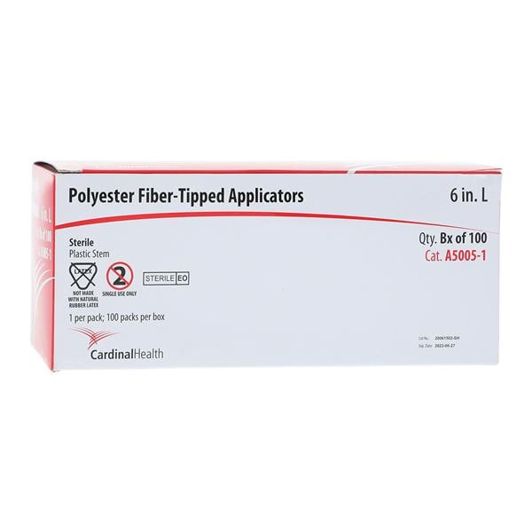 Applicator 6 in Plastic Shaft Sterile 100/Bx, 10 BX/CA