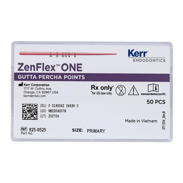 ZenFlex ONE Hand Rolled Gutta Percha Points Size #25 Red 50/Bx