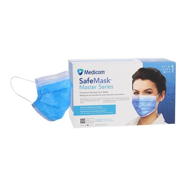 SafeMask Master Series Procedure Mask ASTM Level 1 August Sky Adult 50/Bx, 10 BX/CA