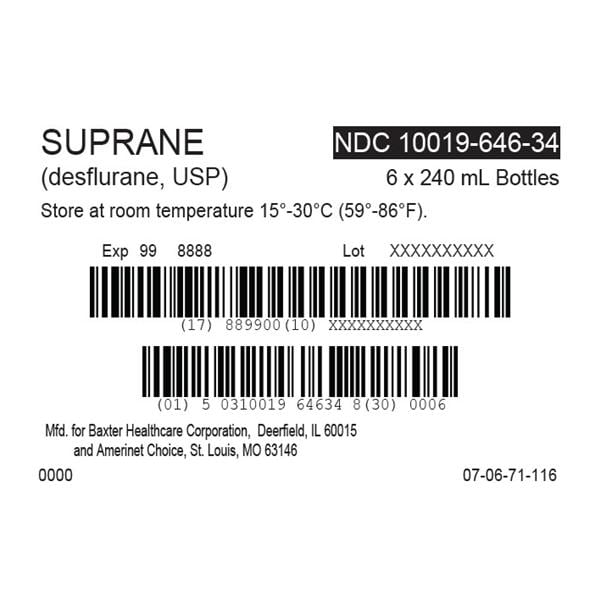 AMCHC Suprane Inhalation Solution 99% Bottle 240mL 6/Package