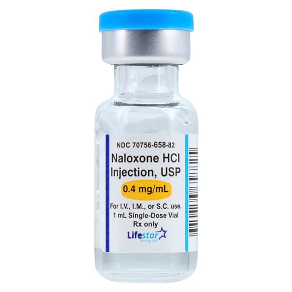 Naloxone HCl Injection 0.4mg/mL SDV 1mL Each
