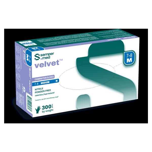 velvet Nitrile Exam Gloves X-Large Violet Blue Non-Sterile 250/Bx