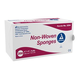 Rayon/Poly Blend Gauze Sponge 4x4" 4 Ply Non-Sterile Non-Woven LF