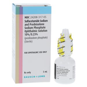 Sulfacetamide Sodium & Prednisolone Ophthalmic Solution 10%/.25% Bottle 5mL Each