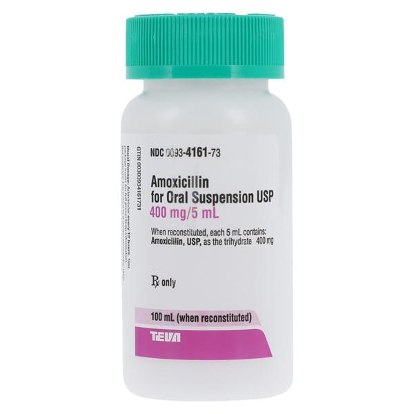 Amoxicillin Oral Suspension 400mg/5mL Fruit Gum Bottle 100mL