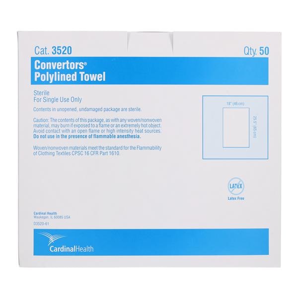 Towel Drape Poly-Lined 18 in x 25.5 in White Disposable 50/Bx