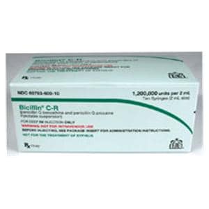 Bicillin C-R Injection 1.2MU Pediatric Prefilled Syringe 2mL 10/Package