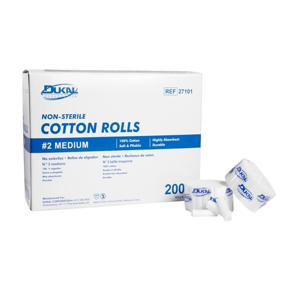 Dental Cotton Roll 1-1/2" x 3/8" Non Sterile 2000/Bx