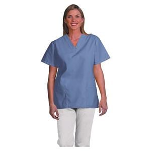 Fashion Seal Scrub Shirt VNck Tunic 2 Pkts StIn Slv Medium Cblt Bl Womens Ea