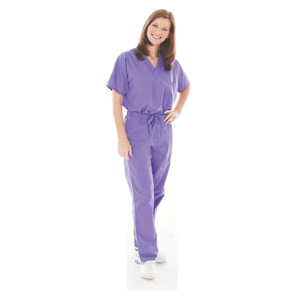 Essentials Scrub Top V-Neck 1 Pocket Short Sleeves X-Small Wisteria Unisex Ea
