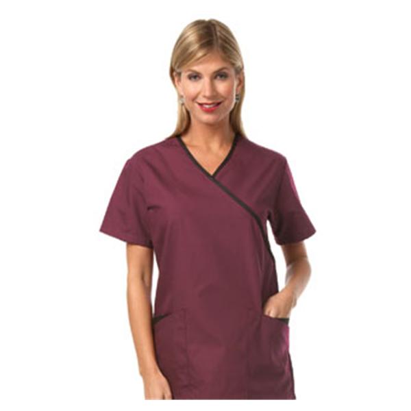 Fashion Seal Scrub Shirt XOvr Nck 3 Pkts StIn Slv 4X Large Brgndy Womens Ea