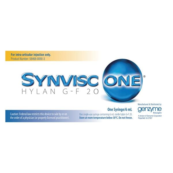 Synvisc ONE Injection 8mg/mL Prefilled Syringe 6mL Each