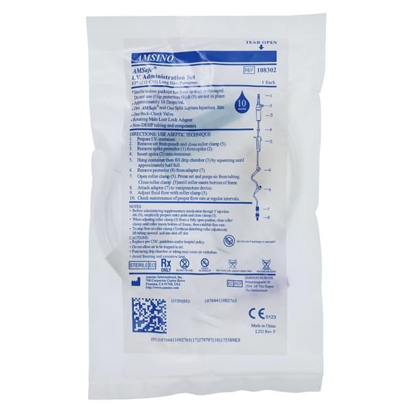 Amsafe EMS IV Administration Set Needleless 2Y-Inj St 83 10Drp 17mL 50/Ca