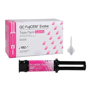 GC FujiCEM Evolve Resin Glass Ionomer Automix Cement White Trpl Pk Rfl 3/Pk