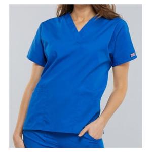 Cherokee Scrub Shirt V-Neck 3 Pockets Short Sleeves 4X Large Ryl Bl Womens Ea
