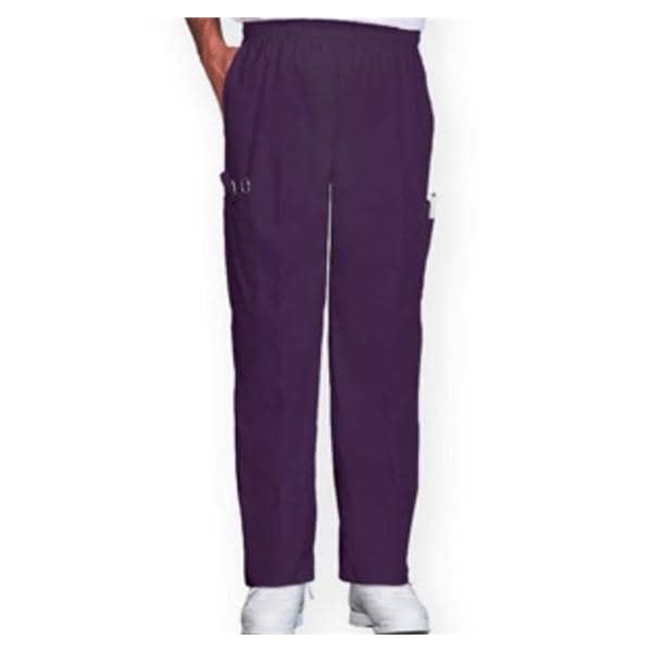 Scrub Pant 65% Polyester / 35% Cotton 4 Pockets Large Eggplant Unisex Ea