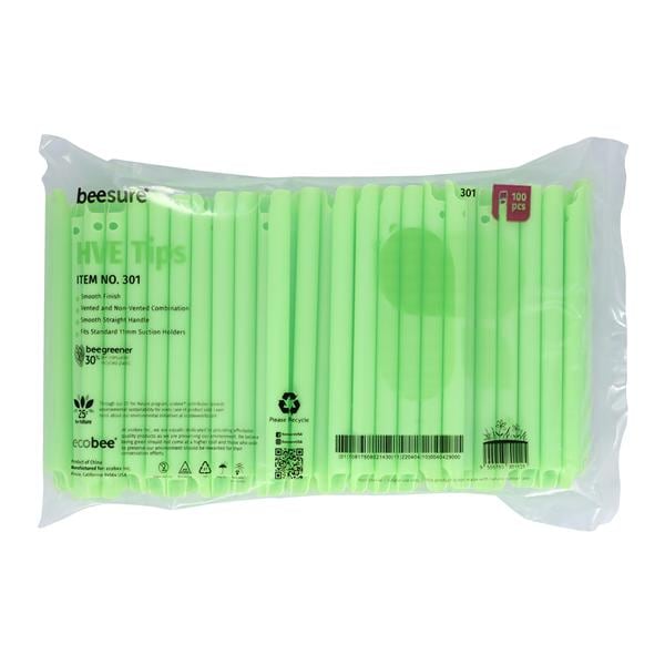 BeeSure Evacuator Tip Vented / Nonvented Green Plastic 3000/Ca