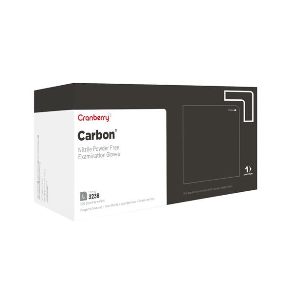 Carbon Nitrile Exam Gloves Large Black Non-Sterile
