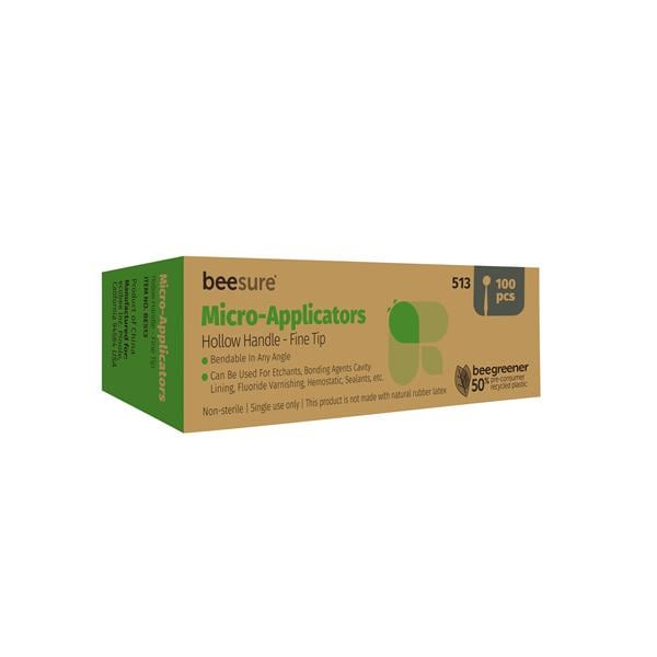 Beesure Bendable Micro Applicator Fine Green 100/Bx