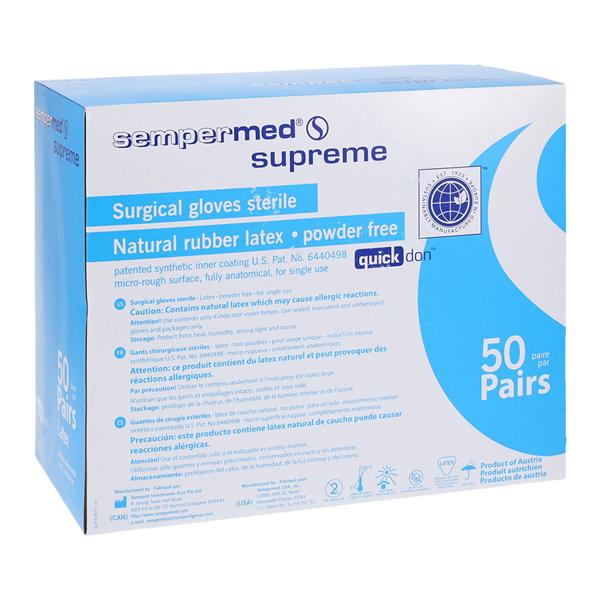 Sempermed Supreme Latex Surgical Gloves 6 Cream 50Pr/Bx