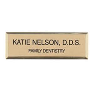 Engraved Name Badge Gold 0.75 in x 2.75 in Ea