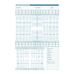 Exam Record Dental Charts Health History Update 2-Sided 250/Pk