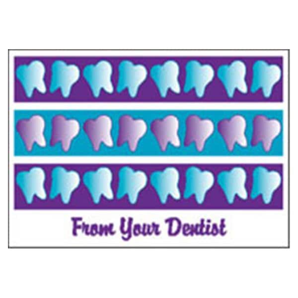 Imprinted Recall Cards Purple Teeth 4 in x 6 in 250/Pk