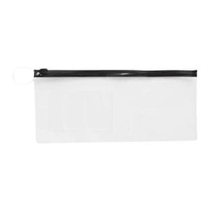 Zip Close Pouch Imprinted 10 in x 4 in Clear with Black Trim 144/Pk