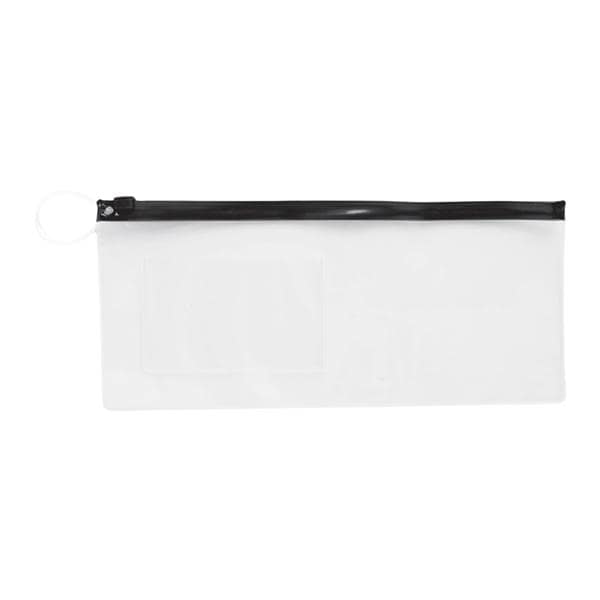 Zip Close Pouch Imprinted 10 in x 4 in Clear with Black Trim 144/Pk