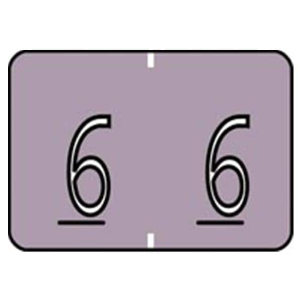 Sycom "6" End Tab Labels1"x1.5" 500/Rl