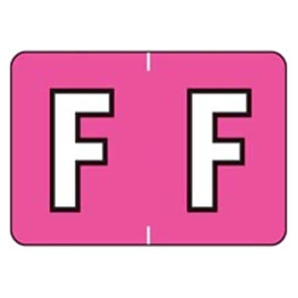 Colwell Jewel Tone "F" Pink Labels 1.5"x1" 500/Rl