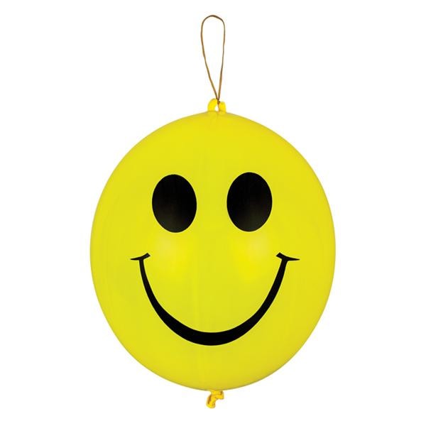 Toy Punch Balloons Smile Face 8.75 in 36/Pk