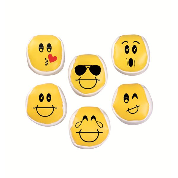 Toy Emoticon Kick Bag Balls 2.5 in 24/Pk