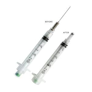 VanishPoint Hypodermic Syringe/Needle 21gx1-1/2" 3cc Safety No Dead Space 100/Bx