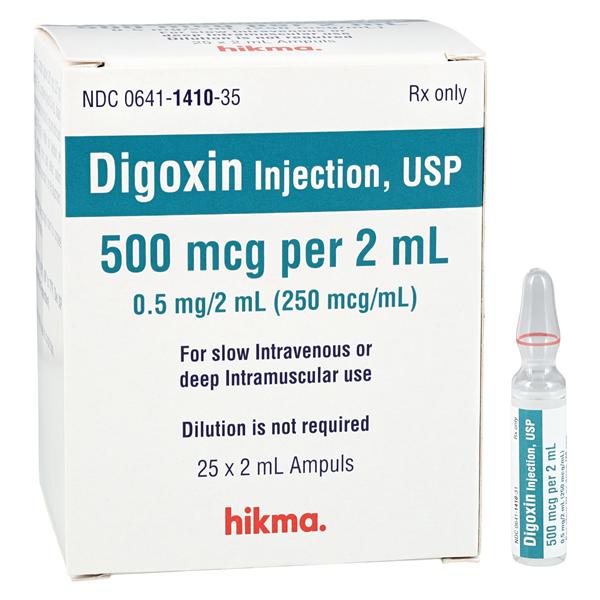 Digoxin Injection 250mcg/mL Ampule 2mL 25/Package