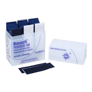 Bausch Progress 100 Articulating Paper Strips Blue Plastic Dispenser 300/Bx