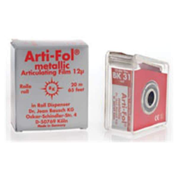 Arti-Fol Metallic Articulating Film BK-31 Red Single Sided Roll in Dispenser