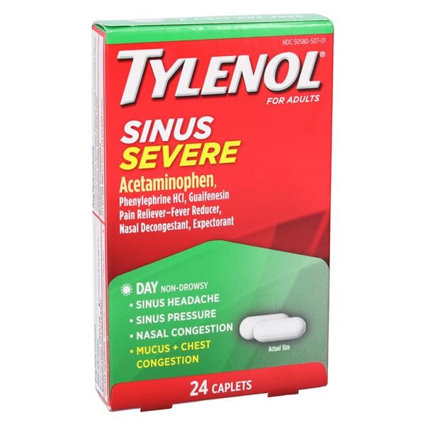 Tylenol Sinus/Pain Oral Caplets 325/5/200mg Daytime 24/Bx