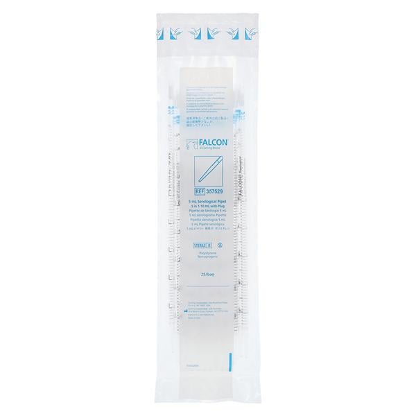 Falcon Serological Pipette Polystyrene 5mL Blue Sterile 25/Pk
