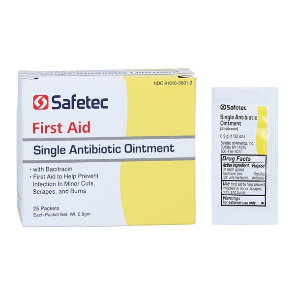 Single Antibiotic Single Antibiotic Ointment 0.9gm 25/Bx, 36 BX/CA