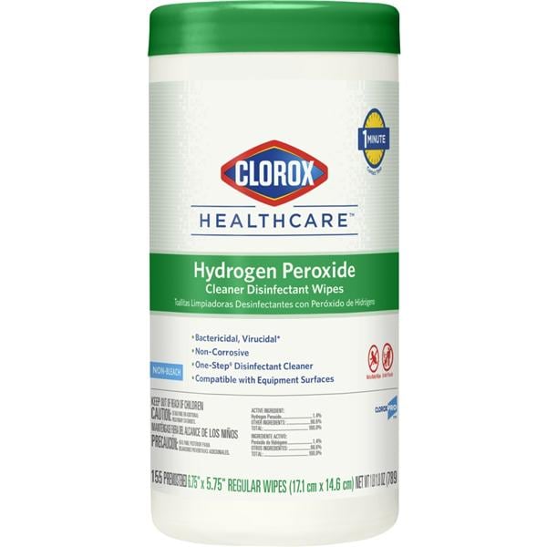 Clorox Healthcare Surface Disinfectant Wipes Regular Canister 155/Cn