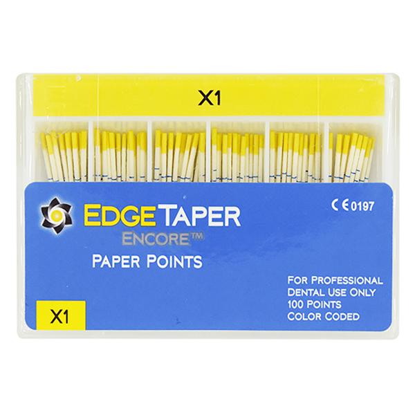 EdgeTaper Encore Paper Points Size #25 X1 Yellow Cone 100/Pk