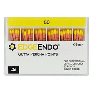 EdgeEndo Gutta Percha Points Size #50 Size #50 Yellow 60/Pk