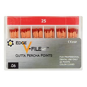 EdgeEndo Gutta Percha Points Size #25 Size #25 Red 60/Pk