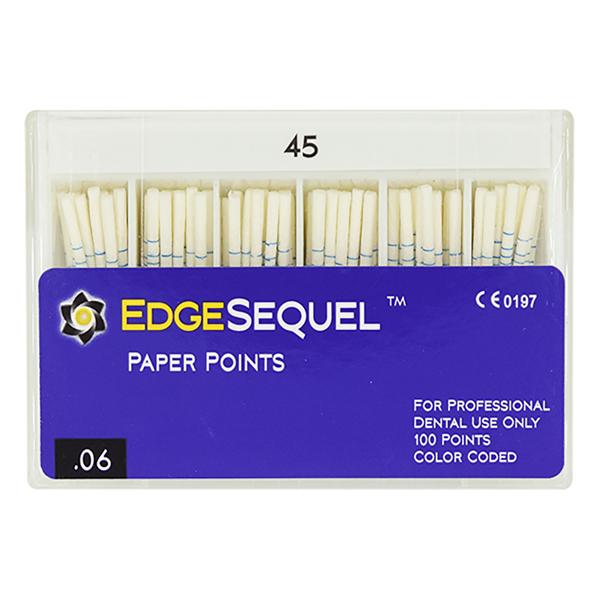 EdgeSequel Sapphire Paper Points Size #45 Size #45 .06 White Cone 100/Pk